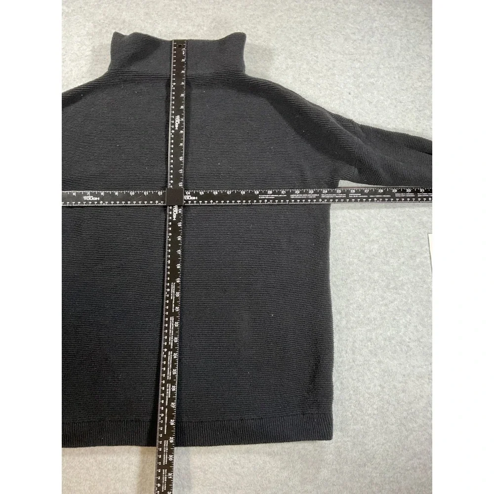 Free People Ottoman Slouchy Tunic Mock Neck Ribbed Sweater Black XS 2330